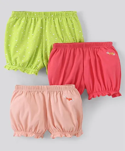 Pine Kids Anti Microbial & Biowashed Bloomers Pack of 3 - Multicolor