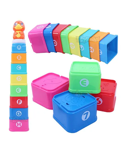 Toyshine Build Up Stacking Beakers Set Multicolour - 9 Pieces