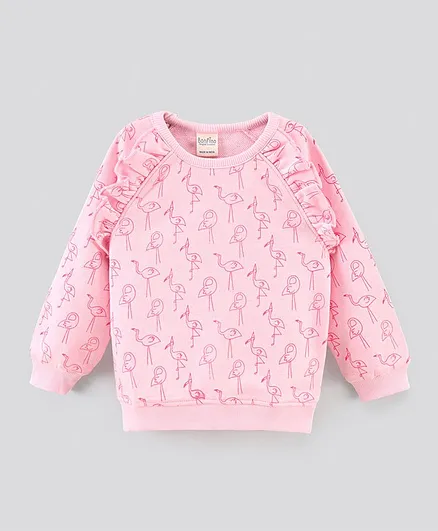 Bonfino Cotton Full sleeves All Over Printed Sweatshirt - Pink