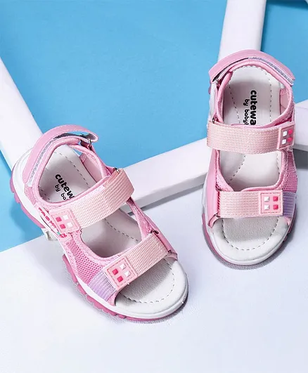 Cute Walk by Babyhug Velcro Sandals - Pink