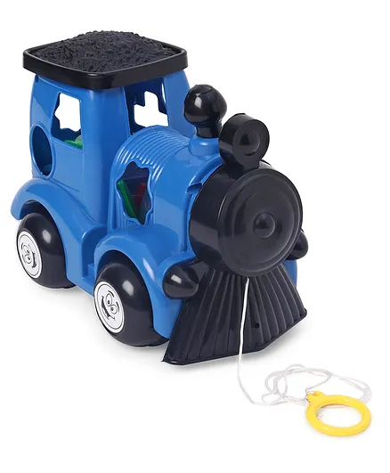 Toyzone Musical Loco Engine Pull Along Toy Cum Shape Sorter - Blue