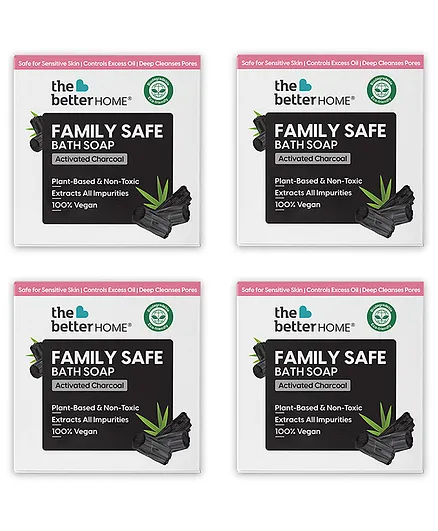 The Better Home Charcoal Bath Soap Pack of 4 - 100 gm Each