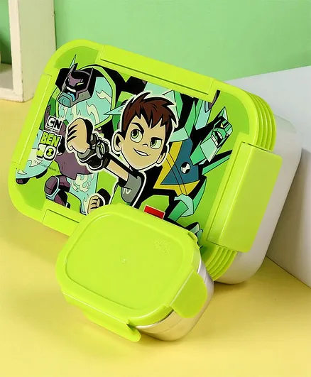 Jaypee Plus Ben 10 Toonstar Lunch Box With Stainless Steel Container - Green