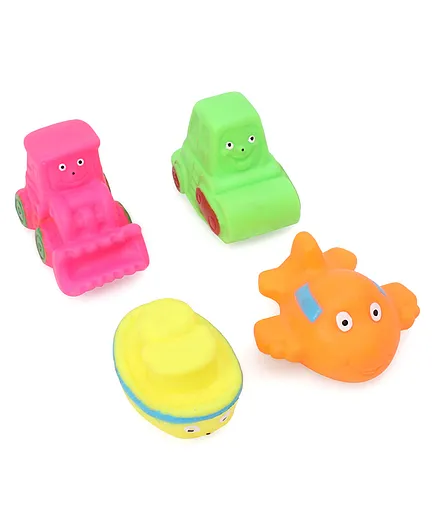 Itoys Squeezeable Transport Bath Toys Pack of 4 - Multicolour