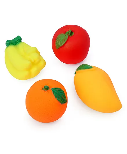 Itoys Squeezable Fruit Bath Toys Pack of 4 (Colour & Design May Vary)