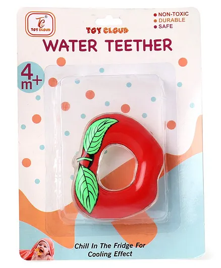 Toy Cloud Apple Shape Natural Silicon Teether - Red