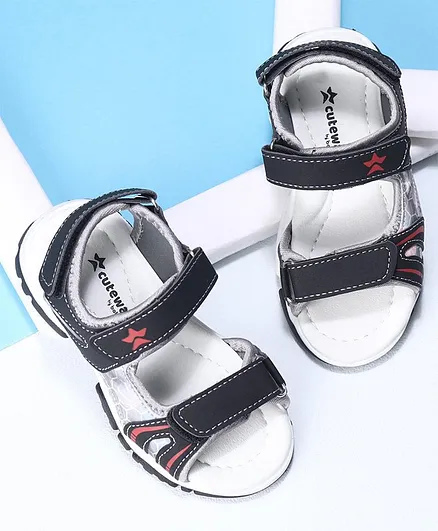 Cute Walk by Babyhug Velcro Closure Sandals- Black