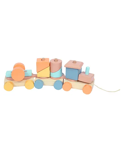 The Little Boo Wooden Sorting Shape Toy Train - Multicolour 