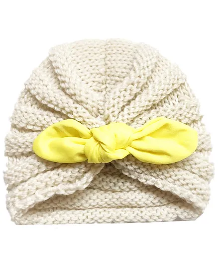 SYGA Winter Knitted Bow Knot Turban Hat - Beige