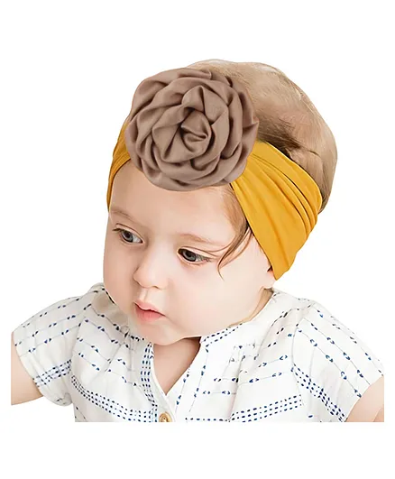 SYGA Baby Girls Soft Nylon Headbands Hair Accessories Ribbon Fancy Flower Headband - Yellow