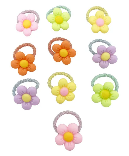 SYGA 10 Pieces Flower Fresh Elastic Hair Bands Rubber Bands Gift Kids Hair Accessories - Multicolor