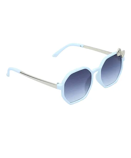 Spiky 100% UV Protection Square Sunglasses with Cloth & Case - White
