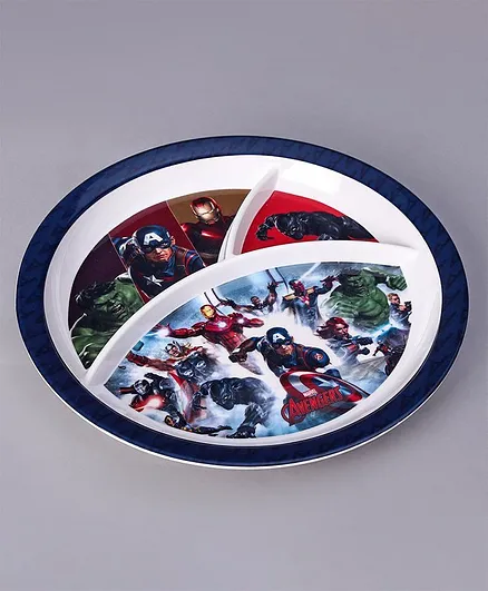 Marvel Avengers 3 Section Rnd Plate - Blue