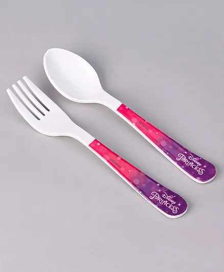 Disney Princess Fork & Spoon - Pink Purple
