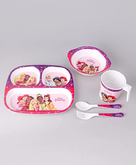 Disney Princess 5 Pieces Kids Dinner Set - Multicolour 