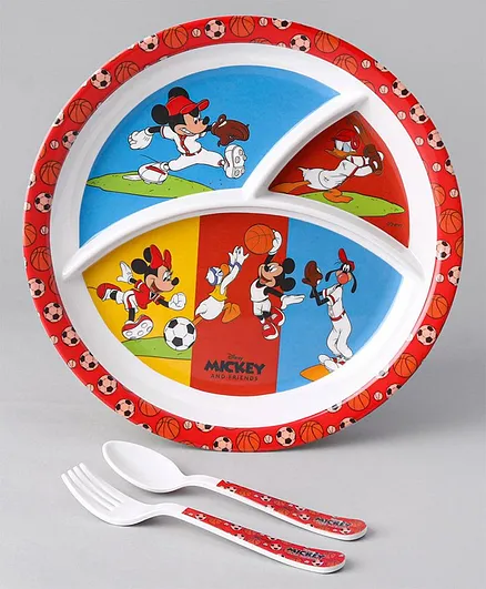Mickey Mouse and Friends 3 Selectioned Plate - Multicolour