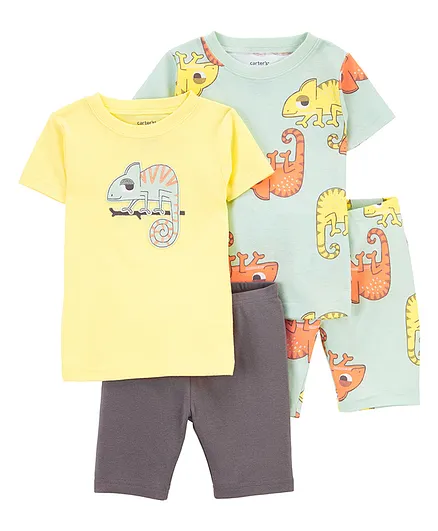 Carter's Baby 4 Piece Chameleon 100% Snug Fit Cotton PJs - Yellow & Green
