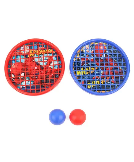 Spider Man Mini Fun Shot Hand Tennis With Balls - Blue Red