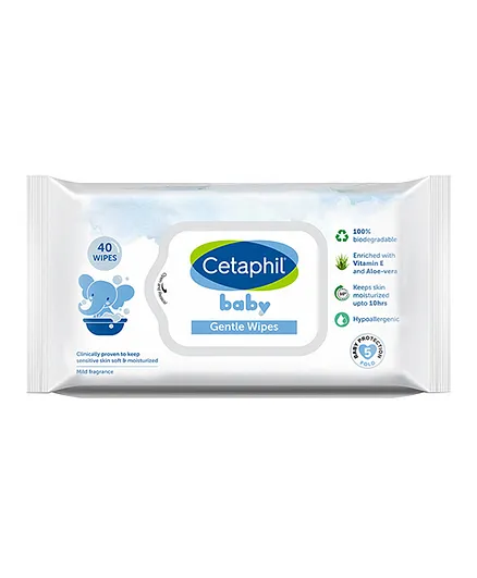 Cetaphil Baby Gentle Wipes - 40 Pieces