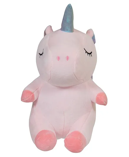 Ultra Soft Feather Unicorn Toy Pink- Height 12 Inches