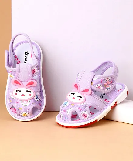 Cute Walk by Babyhug Slip On Sandals with Velcro Closure - Purple