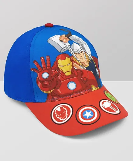 Kidsville Marvels Iron Man & Logo Placement Printed Cap - Red