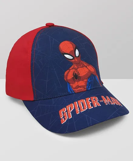 Kidsville Spiderman With Text Placment Printed Cap - Blue