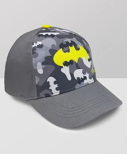 Kidsville Batman Logo With Text Placement Printed Cap - Grey