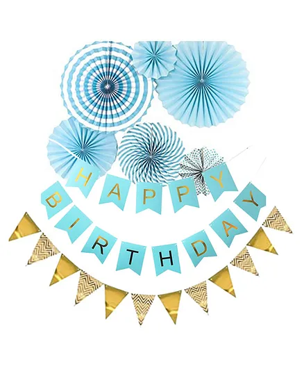 Bubble Trouble Happy Birthday Decoration KIt Blue - Pack Of 8