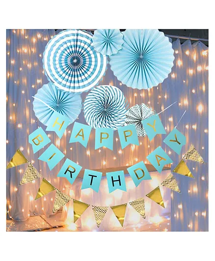 Bubble Trouble Happy Birthday Decoration KIt Blue - Pack Of 9