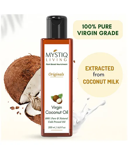 Mystiq Living Originals Pure Organic Virgin Coconut Oil For Skin Face Hair Growth and Baby Massage -200 ml Online in India, Buy at Best Price from - 11731149 Mystiq Living Originals Pure Organic Virgin Coconut Oil For Skin Face Hair Growth and Baby Massage -200 ml Online in India, Buy at Best Price from - 11731149