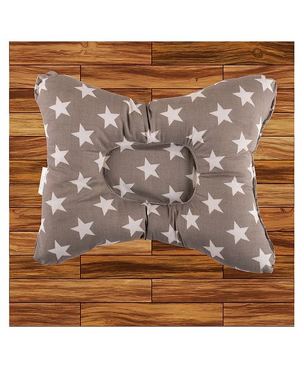 Mittenbooty Baby Pillow with soft cushioning in Bow Shape -Star Grey