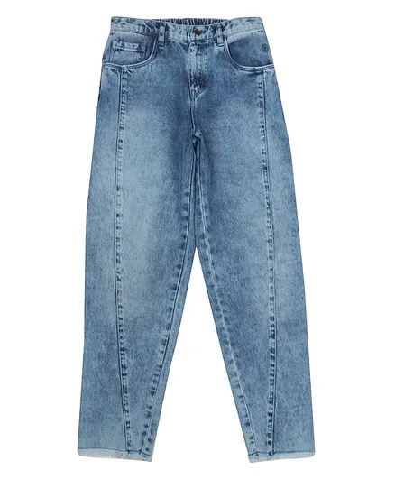 Gini And Jony Full Length Denim Jeans Solid- Blue
