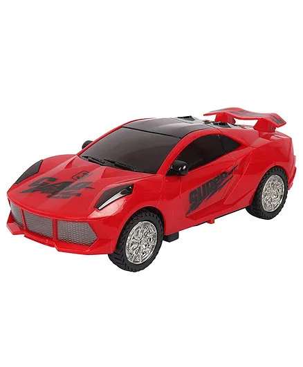 VGRASSP Super Dream car with Bright Flashing 3D Lights Sounds Battery Operated Bump and Go Bump Action - Red
