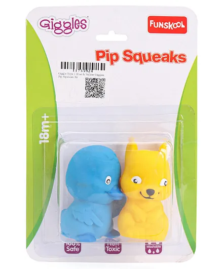 Giggles Pip Squeaks Bath Toys Pack of 2- Blue & Yellow