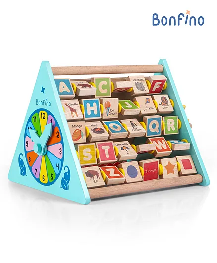 Bonfino Wooden  5 in 1 Educational Activity Triangle Toy - Multicolour