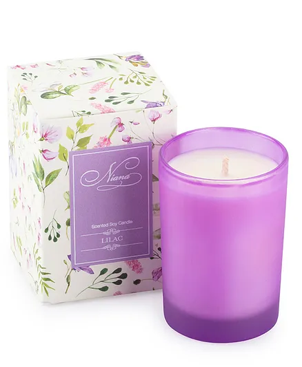 Niana Lilac Scented Soy Candle - Purple