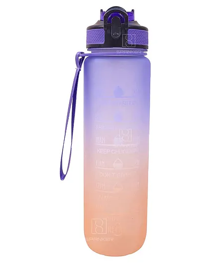 Spanker BPA Free Leak-Proof Sports Water Bottle Purple Orange 1000 ml