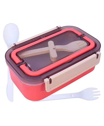 Spanker Stainless Steel Lunch Box With Fork And Spoon - Pink