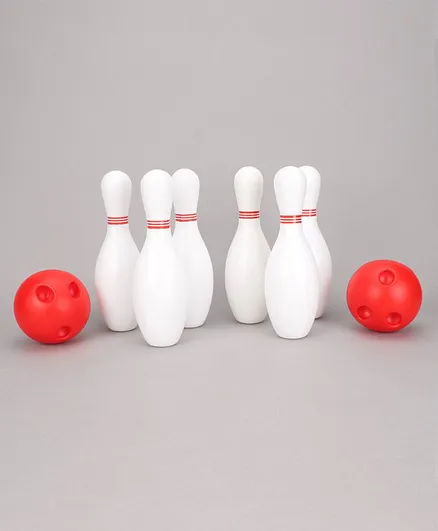 Little Finger Bowling Set White and Red - 8 Pieces