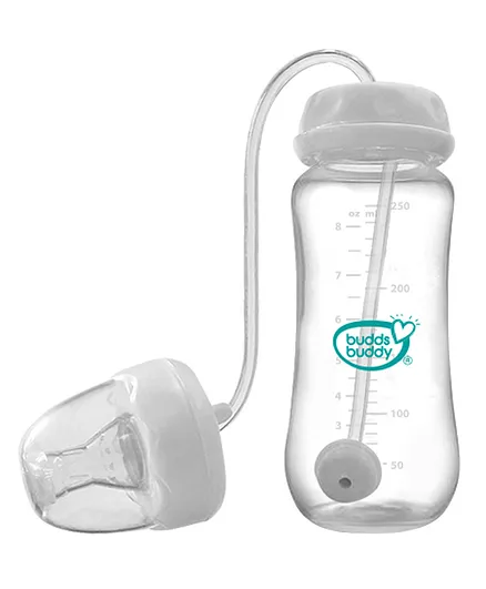 Buddsbuddy Hand-Free Regular Neck Baby Self Feeding Bottle - 250 ml