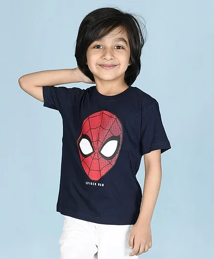 Buy Nap Chief Half Sleeves Spiderman Featured TShirt - Navy Blue for Both  (7-8 Years) Online in India, Shop at  - 11783929