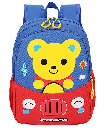SYGA Children's School Bag Bear Cartoon Backpack Blue - 13 inches