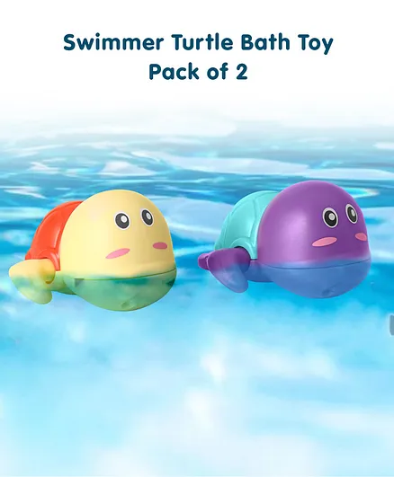 Swimming Turtle Wind Up Bath Toys Pack Of 2 - Multicolor