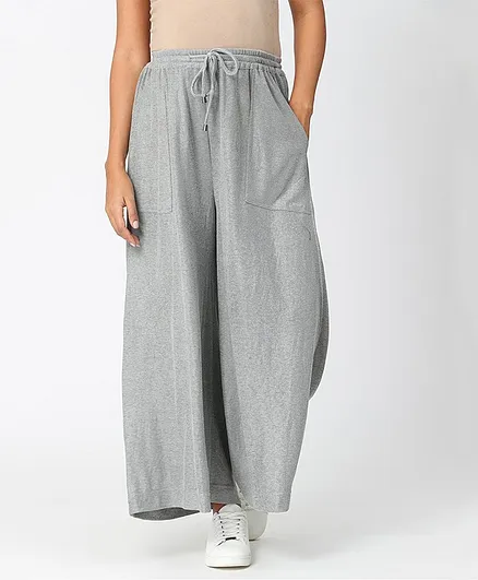 The Mom Store Comfy Belly Over Solid Maternity Culottes Pants - Grey