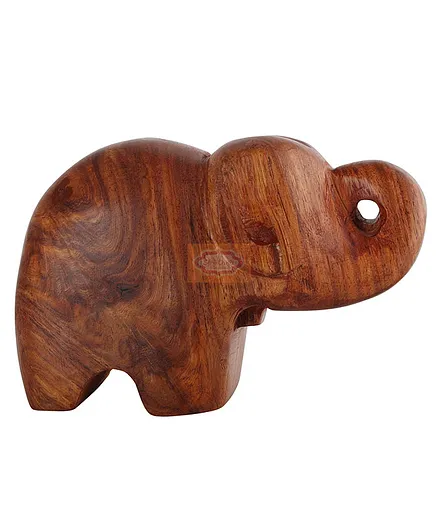 Shrijicrafts Elephant Lovers Gifts Wooden Spectacle Holder Table Organiser Stand - Brown