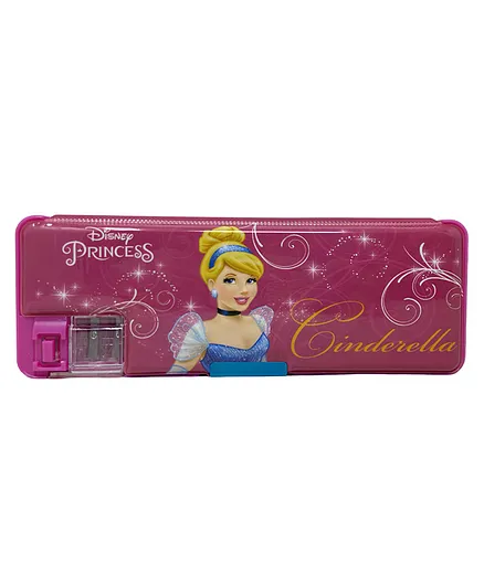 Disney Magnetic Pencil Case with Sharpener Disney Edition Stationary Organizer Pencil Box - Maroon