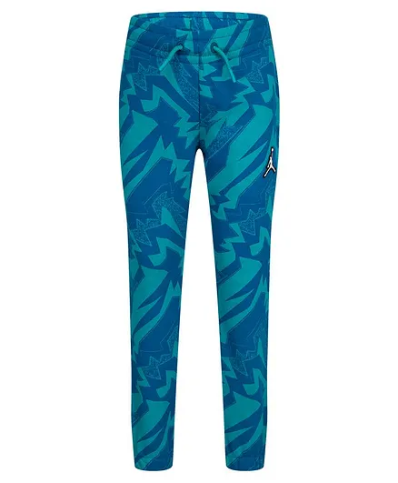 Jordan Mj Essentials All Over Abstract Printed French Terry Pants - Blue