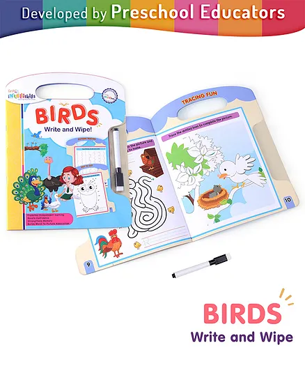 Intelliskills Write and Wipe Book Birds - English