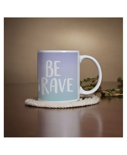 Right Gifting Ceramic Mug Be Brave Print Blue - 350 ml